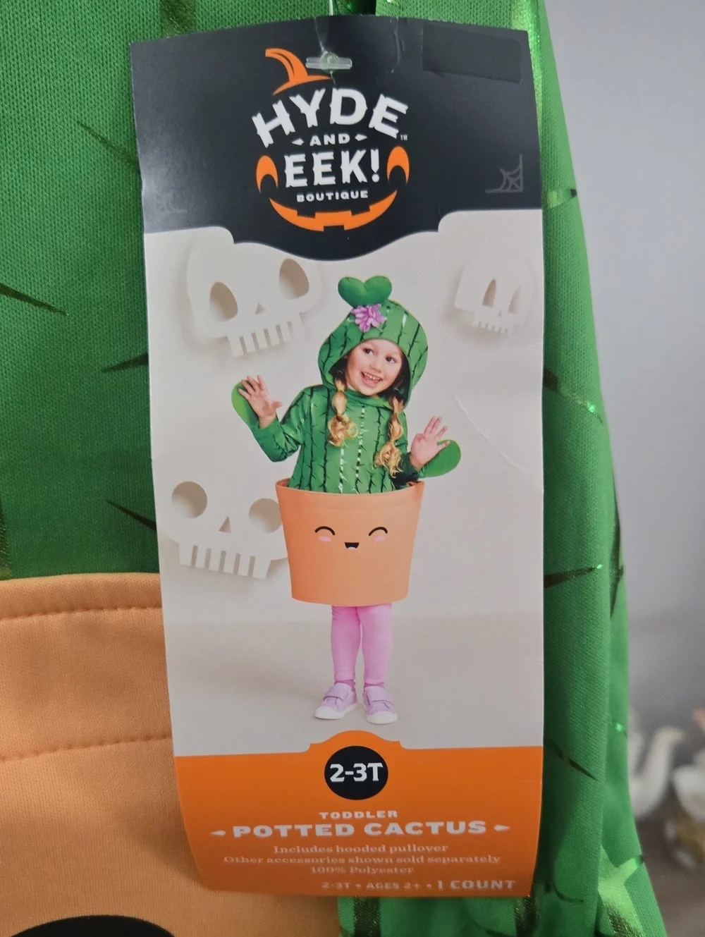 Kids Green Potted Cactus Hoodie Costume with Flower Hood